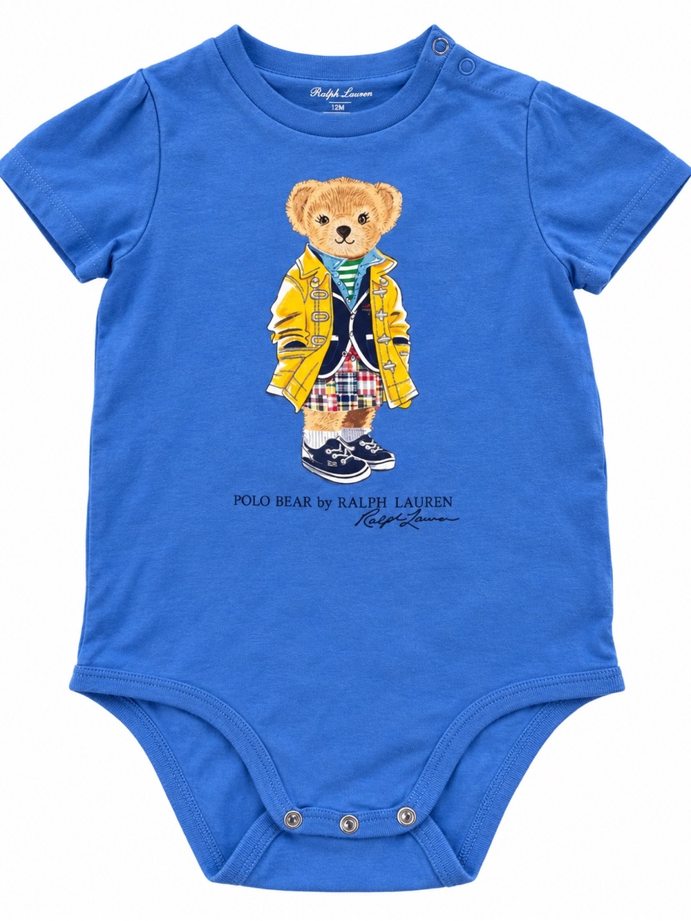 Ralph Lauren Polo Bear Blue Short Sleeve Romper 24 Months
